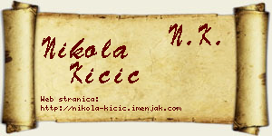 Nikola Kičić vizit kartica